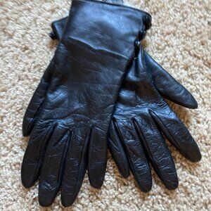 Lord & Taylor Rabbit Lined Leather Gloves Size 7